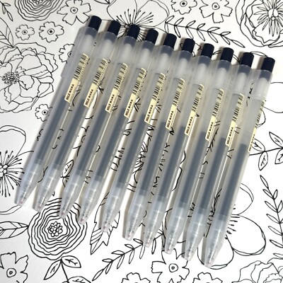 Set of 10 - MUJI Gel-Ink Ball Point Pen 0.3mm Knock Type BLUE BLACK US-Seller