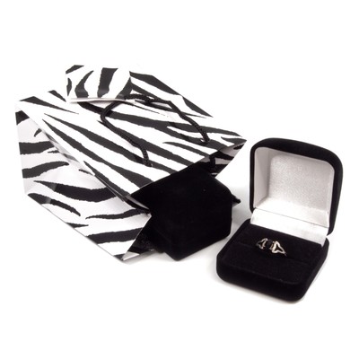 cBox Glossy Zebra Stripe Print Gift Tote Bags
