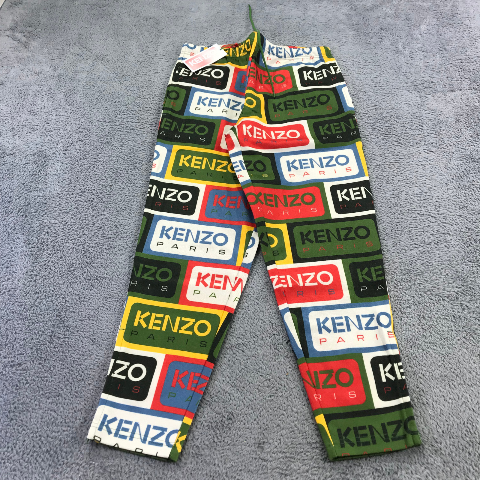 Kenzo Track Pants Mens Large Green Label All over Print
