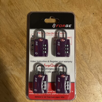 TSA Luggage Combination Lock - Open Alert Indicator, Easy Read Dials, 4 pack
