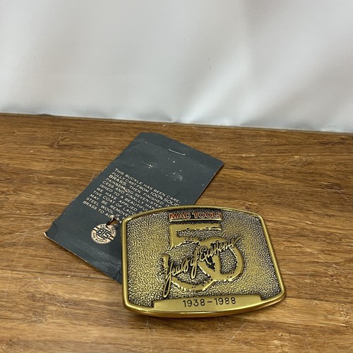 VTG MAC Tools 50 Year Anniversary Brass Belt Buckle Limited