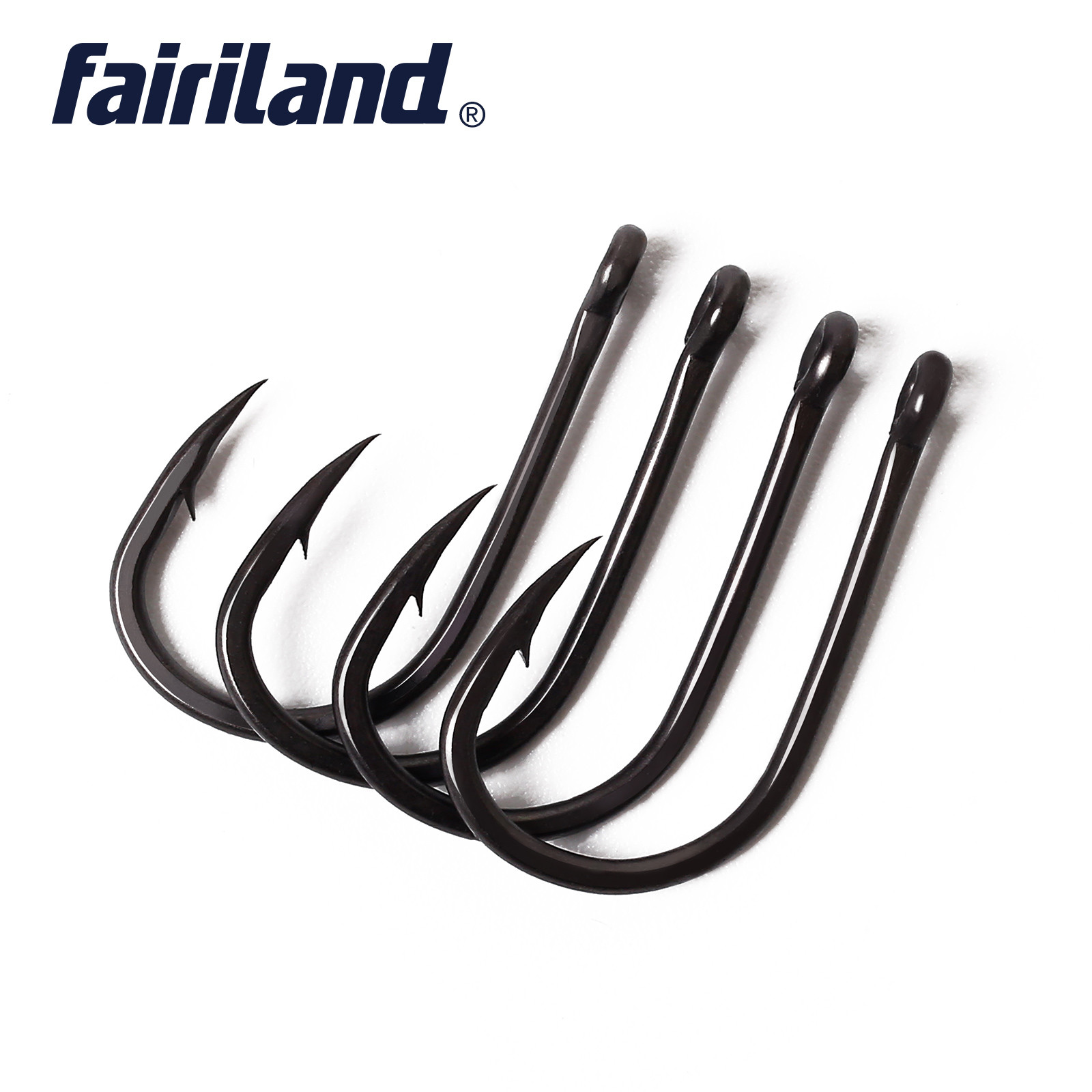 50//100//200pcs//lot Fishing Hook Carbon Steel Circle Barbed Coated Bait Fish Hooks