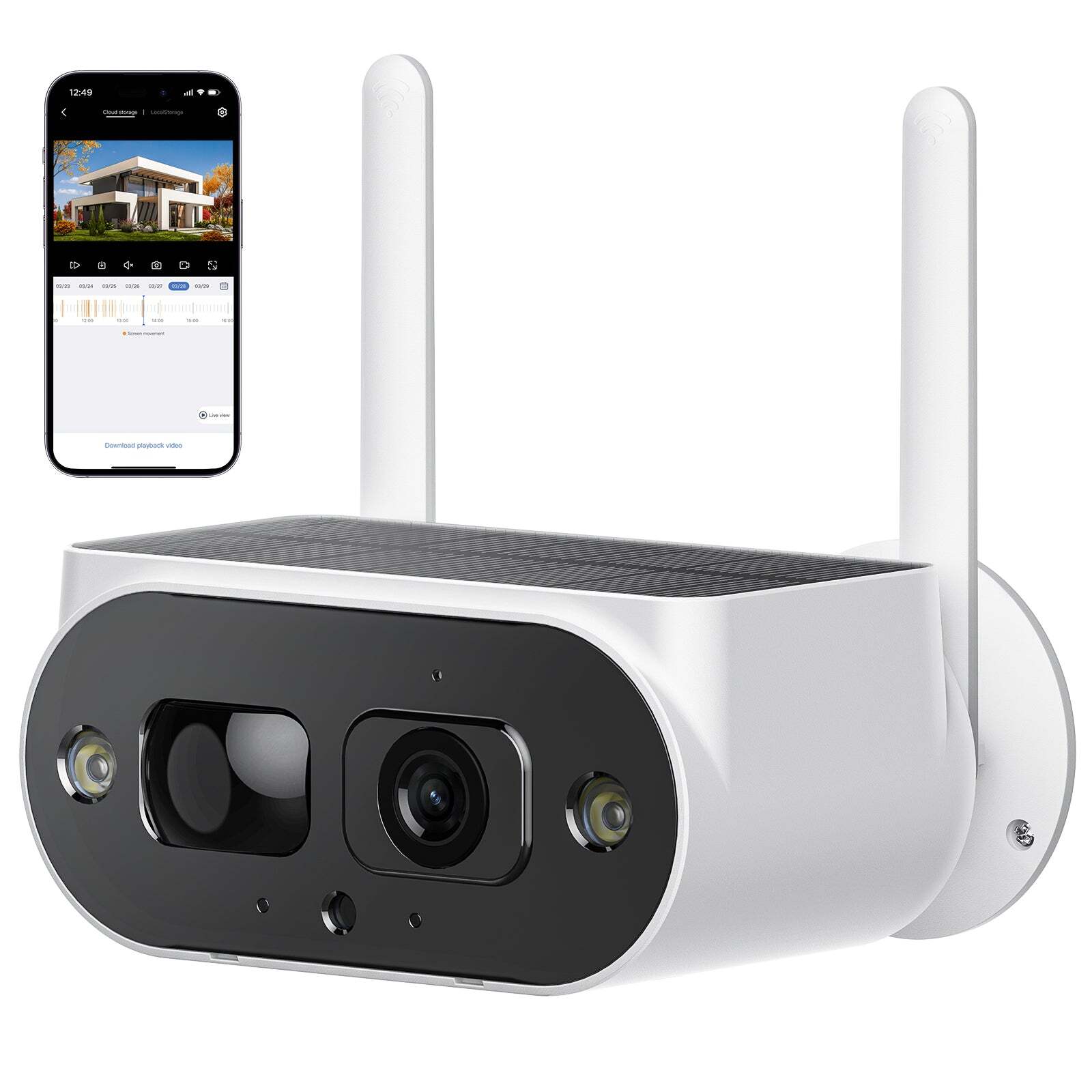 Solar Battery Powered Security Camera 8000mAh Rechargeable 4