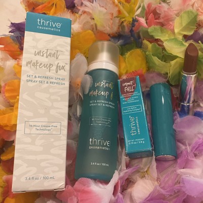Thrive Causmetics Instant Makeup Fix Set & Refresh Spray 3.4 oz W LIPSTICK