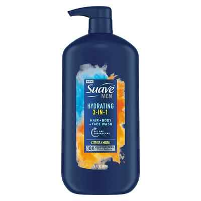 Suave Men 3 in 1 Mens Body Wash, Hair, Face and Body Wash, 30 oz.Select Scent