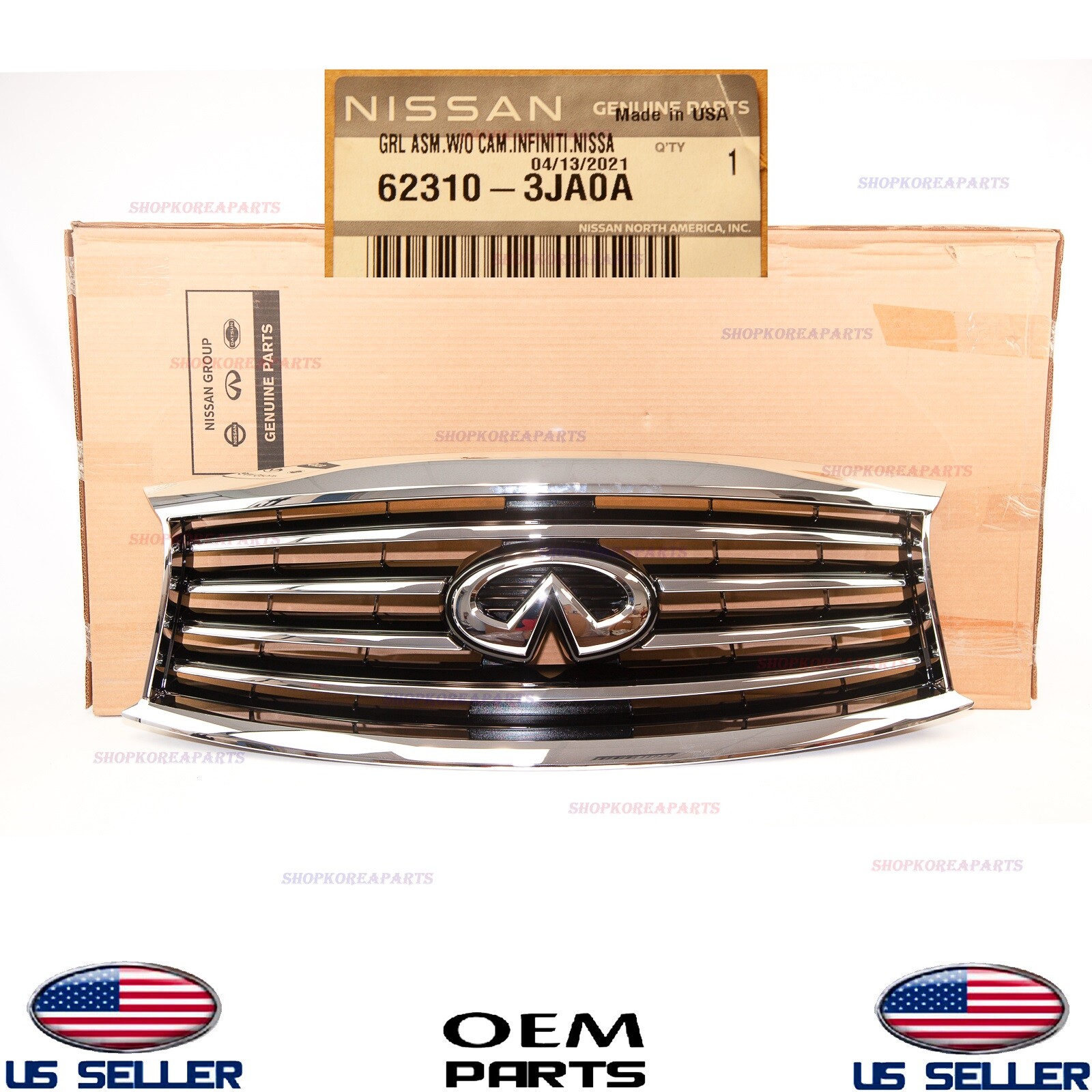 ぐりたん　0628 Genuine Front Radiator Grille with Emblem ⭐OEM⭐ INFINITI JX35