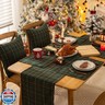Christmas Plaid Placemats Set of 4, GreenYellow Buffalo Checkered Tartan Winter Thanksgiving Xmas Table Mats for Dining Room Kitchen Table Decor