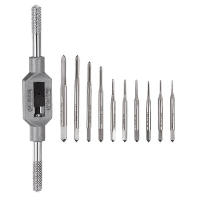 11pcs Micro Tap Wrench Set M1-M3.5 Screw Taps M1-M8 / 1/16''-1/4'' Adjustable Tap