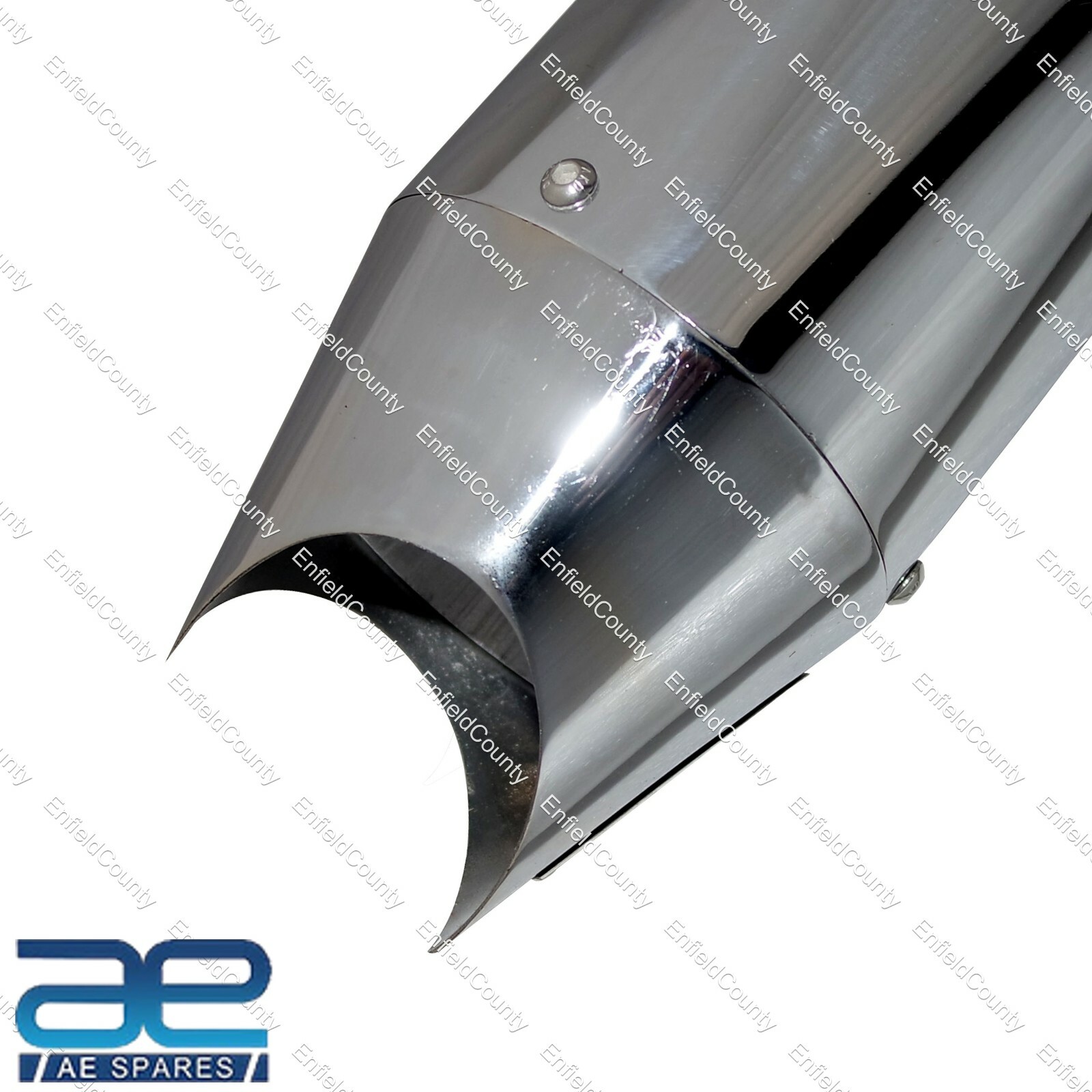 Dolphin Silencer+Bracket & Adapter Chrome For Royal Classic Enfield 350cc  
