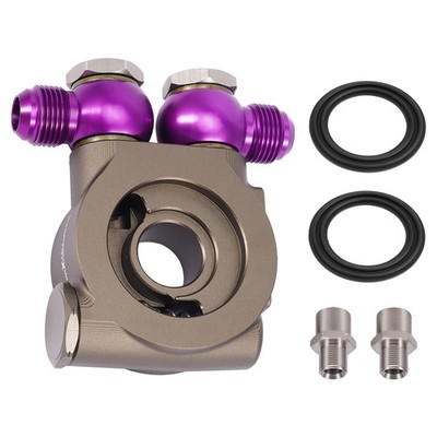 M20 3/4-16 Oil Filter Relocation Kit Thermostatic Sandwich Plate AN10 Gold