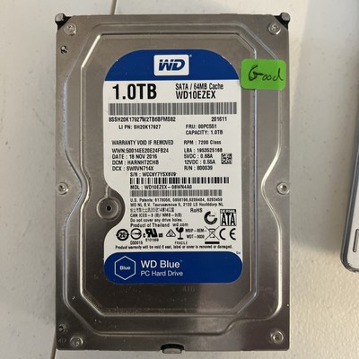 Western Digital Blue (7200RPM, 3.5'', SATA III, 64MB Cache) 1TB Internal...