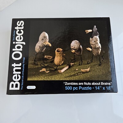 Bent Objects ZOMBIES ARE NUTS ABOUT BRAINS 500 Piece Puzzle Terry Border GIFT