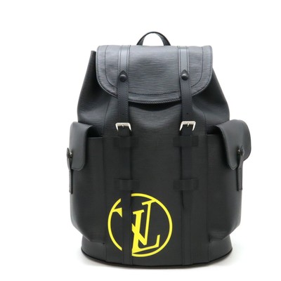 LOUIS VUITTON Epi Christopher PM Backpack Leather Noir Black M55138 GZl1558s