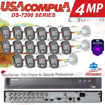 Hikvision Security CCTV System Kit 16CH DVR 2MP Bullet HD Camera Waterproof Lot 