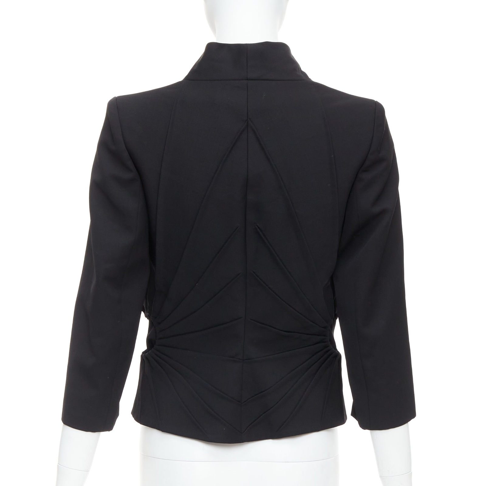 ALEXANDER MCQUEEN 2003 black virgin wool contour pleated ALEXANDER MCQUEEN 2003 black virgin wool contour pleated