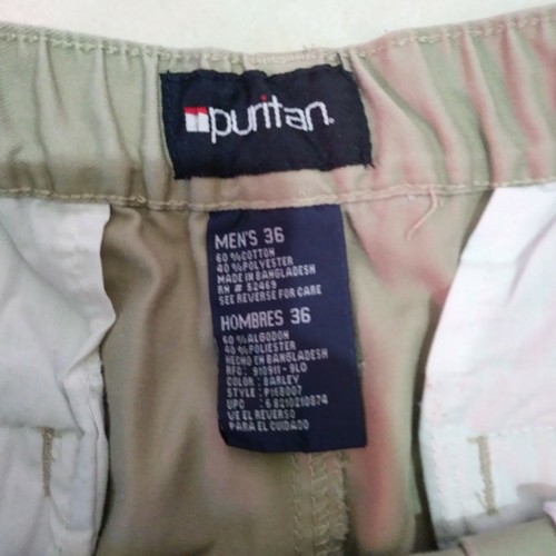 Puritan Men's 36 Shorts Elastic Back Waist Pleated Front Side Front Pockets