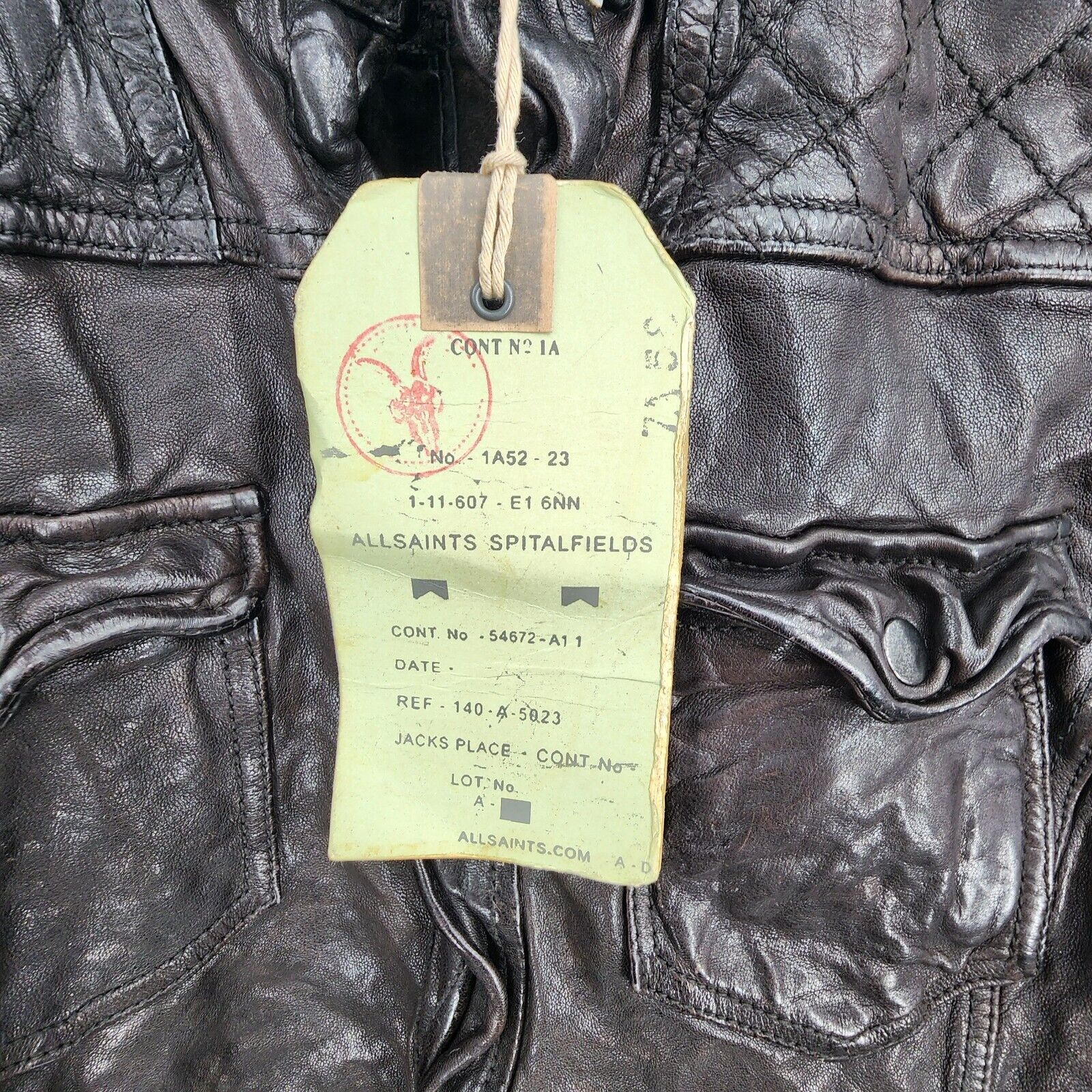 Pre-owned Allsaints All Saints Leather Shirt Jacket (sz Large) Chocolate Color, Phanton Phantom