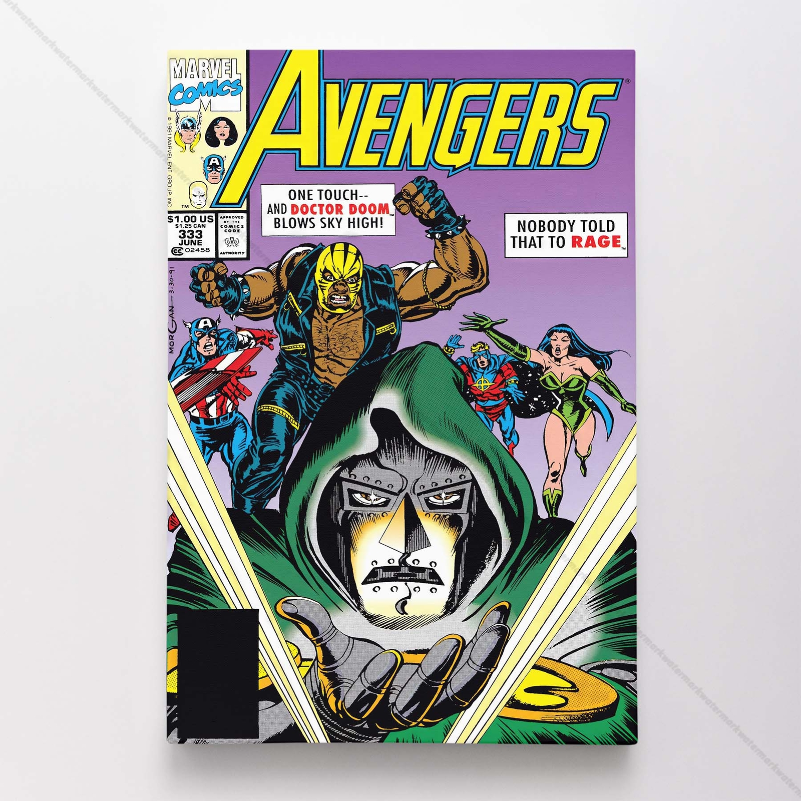 Avengers #333 Poster Canvas Mightiest Heroes Marvel Comic Book Art Print