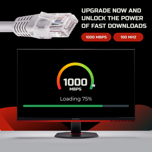 SatelliteSale RJ45 Cat-5e Ethernet Network Internet Cable Gray Cord