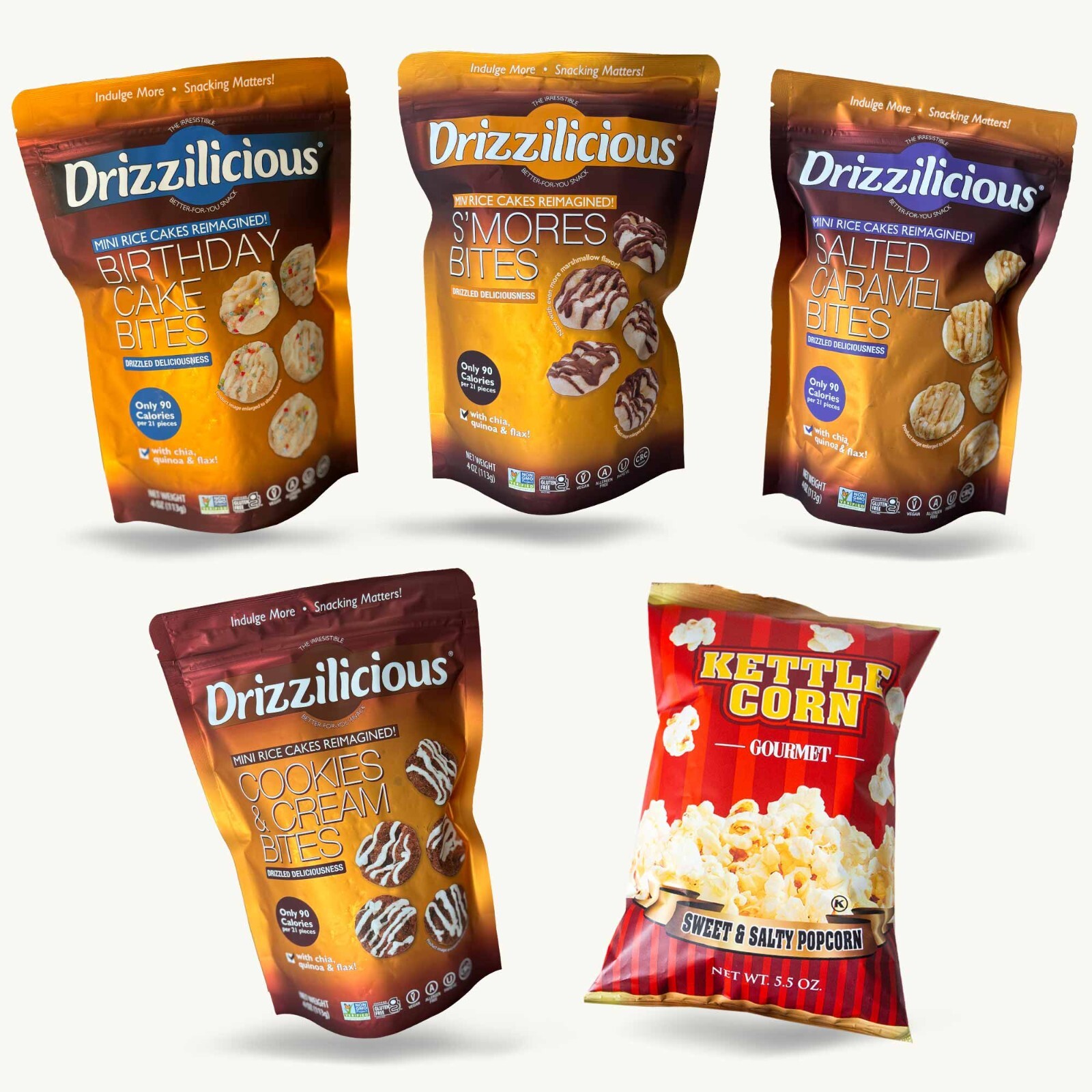 Rice cake & Harry② Drizzilicious Birthday Cake Bites Mini Rice Cakes - Lunds