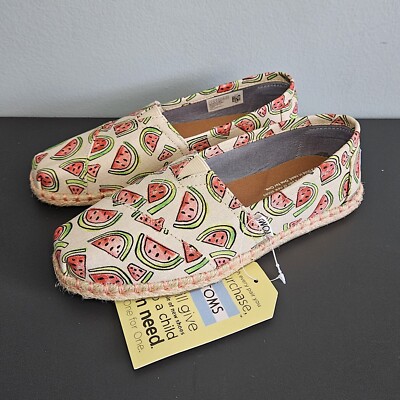 Toms Watermelon Rope Sole Shoes Women's 6 - NIB