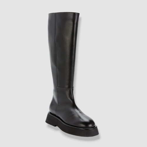 Pre-owned Wandler $810  Women Black Rosa Leather Knee High Boot Shoes Size 38.5