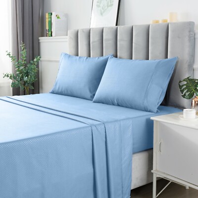 4 Piece Bed Sheet set Deep Pocket Microfiber Hotel Quality Queen Size Sheets