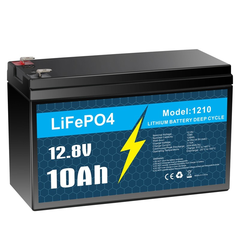 12V 10Ah LiFePO4 Lithium Iron Phosphate Deep Cycle Rechargeable Battery