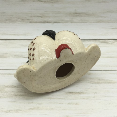 Vintage Ceramic Dog Puppy Eyeglass Holder Stand Painted