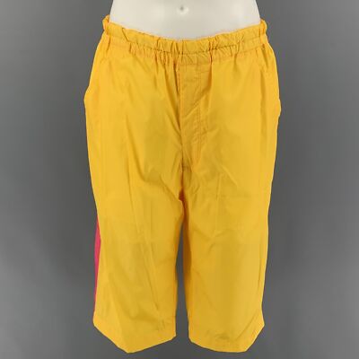 COMME des GARCONS SHIRT Size S Yellow Pink Stripe Polyamide