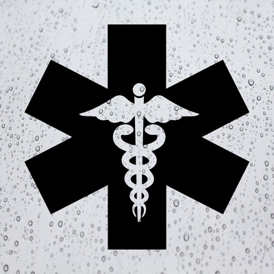 Star of Life Caduceus Symbol Decal Vinyl Sticker Medical Car Window Laptop