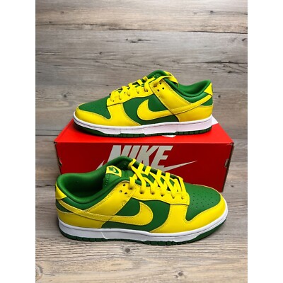 Nike Dunk Low Retro Reverse Brazil Mens Size 10 Apple Green Yellow DV0833 300