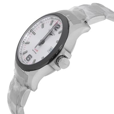 Pre-owned Longines Conquest V.h.p. 41mm Steel Ceramic Silver Dial Mens Watch L3.719.4.76.6