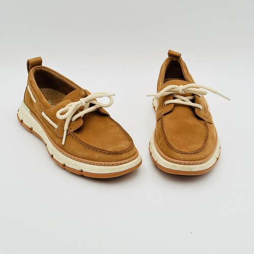 【Cole Haan】Women's 4.ZEROGRAND Regatta Boat Shoe Cole Haan 4 Zerogrand Regatta Leather Boat Shoes Pecan/Ivory
