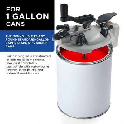 Paint Can Mixing Lid & Pouring Spout, 1 Gallon Size, Stirring Mix Blade, Storing