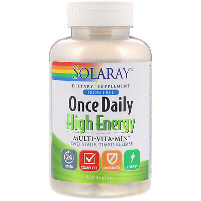 Once Daily High Energy, Multi-Vita-Min, Iron Free, 120 Capsules