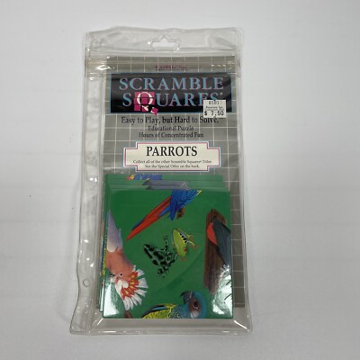 B Dazzle Parrots Scramble Squares 9 Piece Puzzle Vintage Game 1995