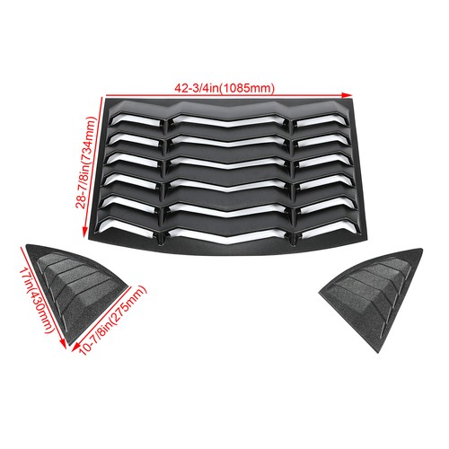 Rear & Side Window louvers Sun Shade Cover for Chevy Camaro 10-15 GT Lambo Style