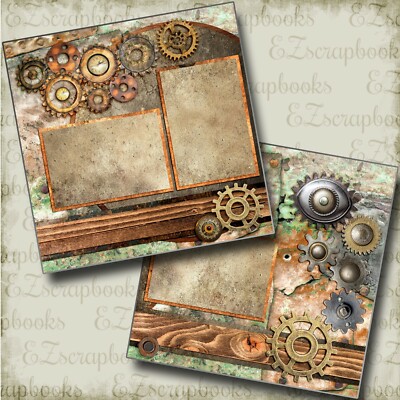 Steampunk 4 - 2 Premade Scrapbook Pages - EZ Layout 3716 | eBay