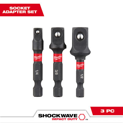 48 32 5033 shockwave impact duty socket adapter set14 38 12 3 pc milwaukee 393245860722