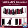 AimtoHome Tassel Garland Tissue Paper Tassel Banner,Tassels Party Decorations for Wedding,Birthday,Bridal/Baby Shower,Pack of 15 (Burgundy/Black/Silver)