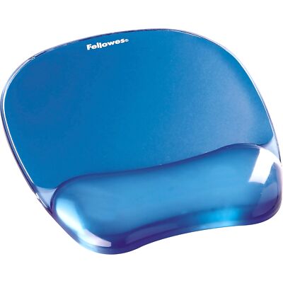 Fellowes 7.94'' x 9.25'' Gel Crystals Blue Mouse Pad With Wrist Rest