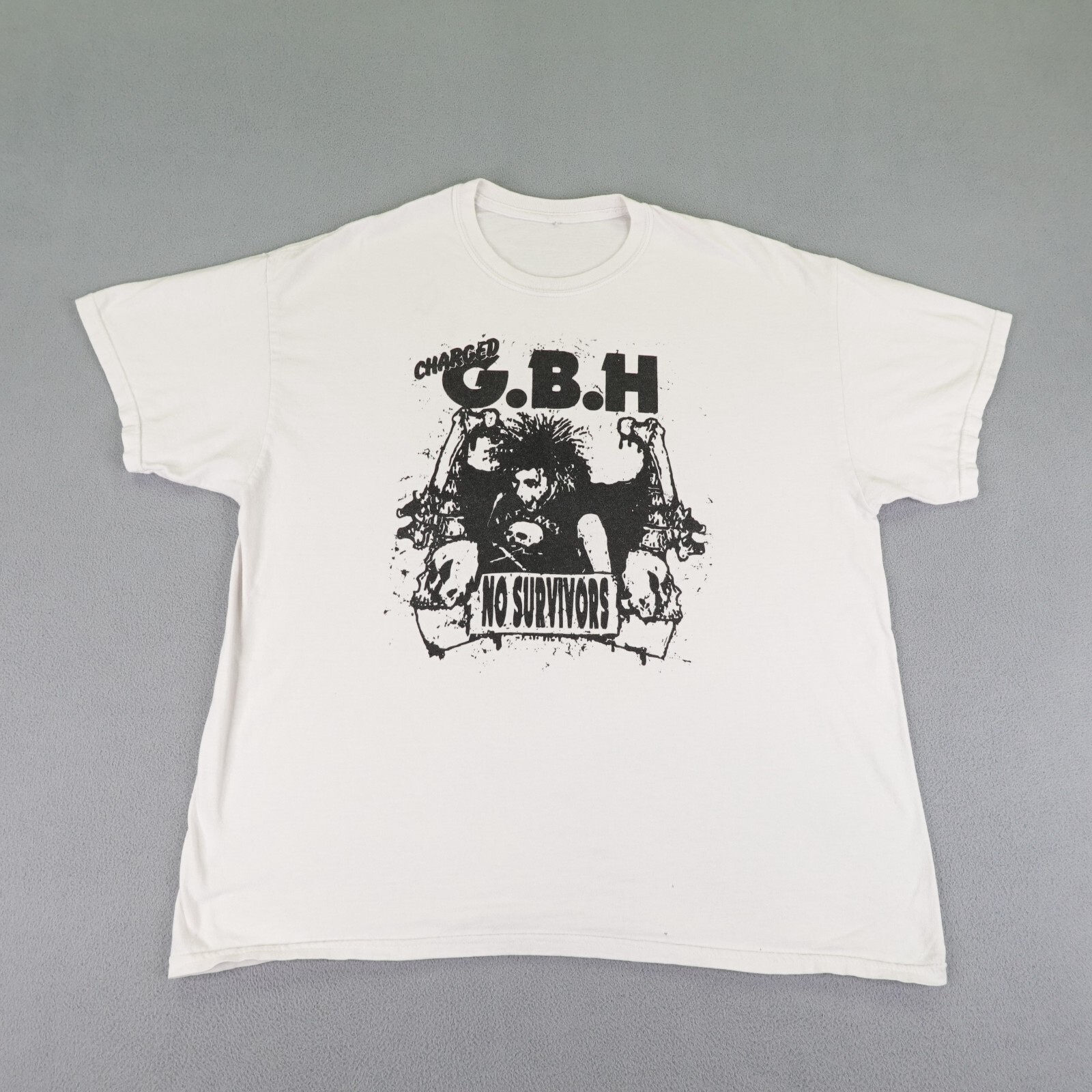 Vintage Charged GBH Shirt Mens Large White No Survivors Punk Rock