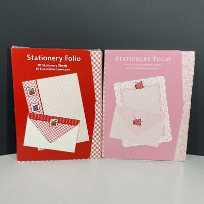 2 Partial USPS Fruit & Rose Stationary Folio 33¢ Stamp American Greetings 1999