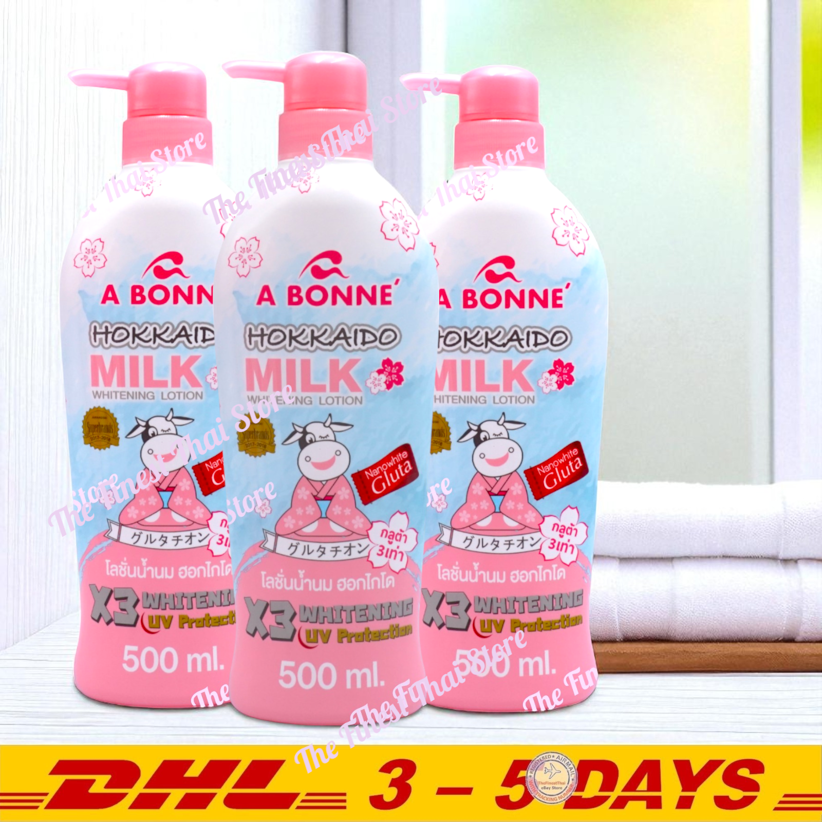 A Bonne Hokkaido Milk Body Lotion New Larger Size 500ml x3