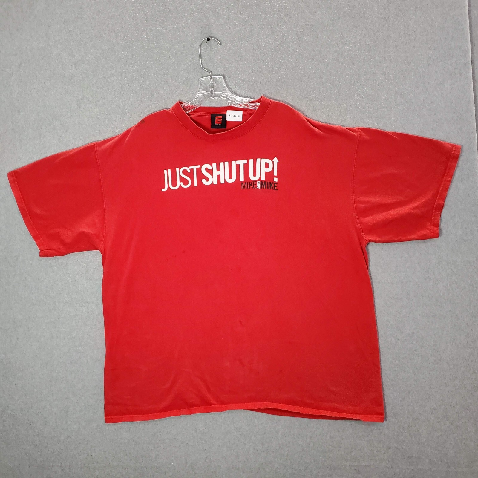 E by ESPN Men Shirt 2XL Red Just Shut Up Mike and Mike Crew