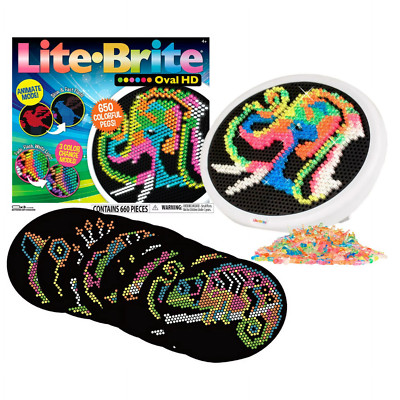 Lite-Brite Oval HD - Includes 650 Colorful Pegs & 8 Design Templates