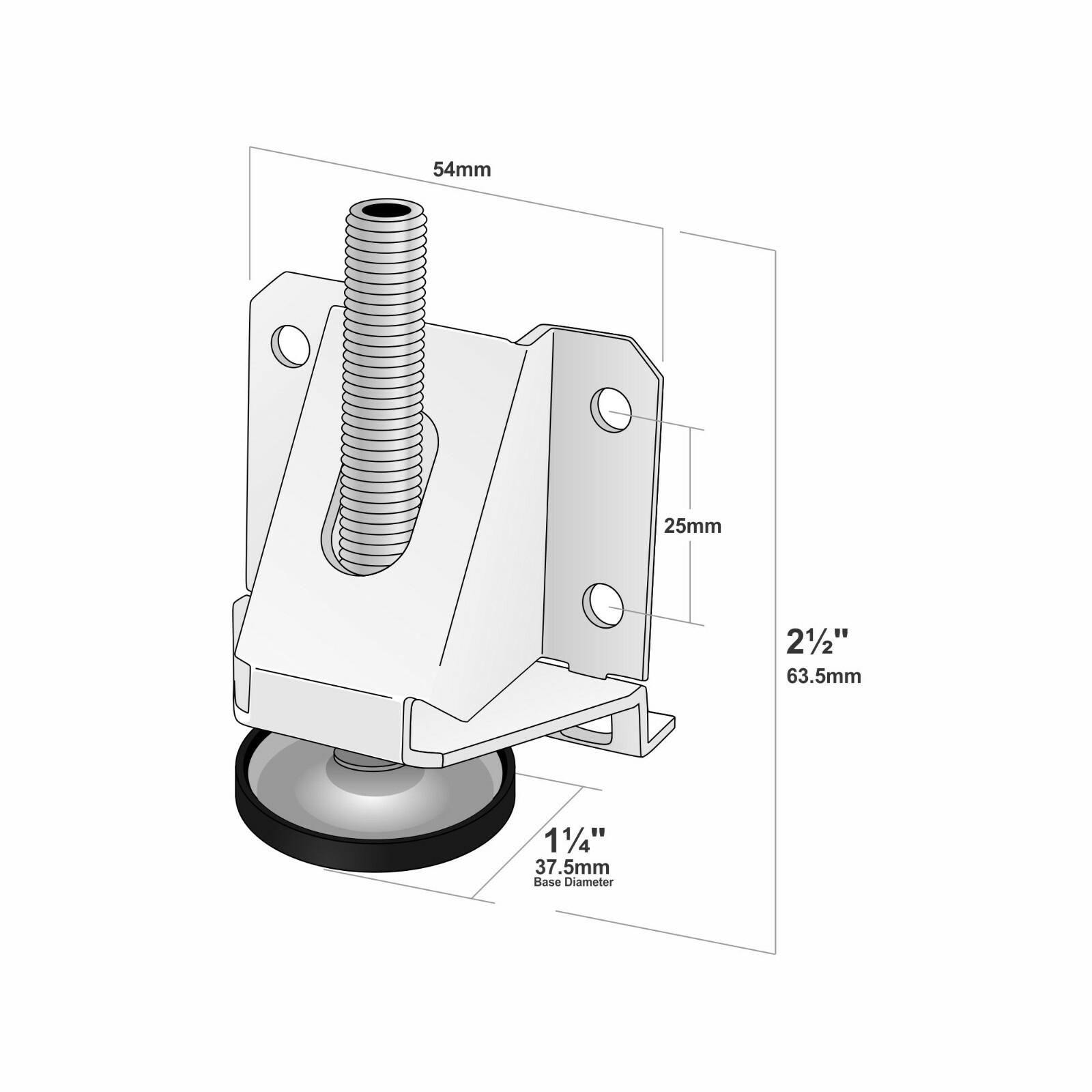 4 Pack Rok 2000 Lb. Capacity Heavy Duty Adjustable Furniture Leg