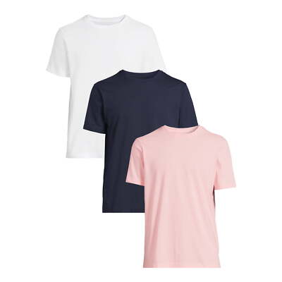 Lot of 3 George Tee Shirt Men's Size L Multi Crewneck Short Sleeves Polyester