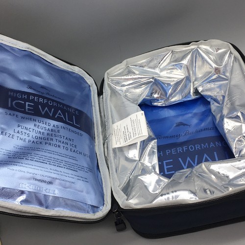 Tommy Bahama Expandable BLUE Lunch Bag Cooler 2 Ice Packs School Work NEW